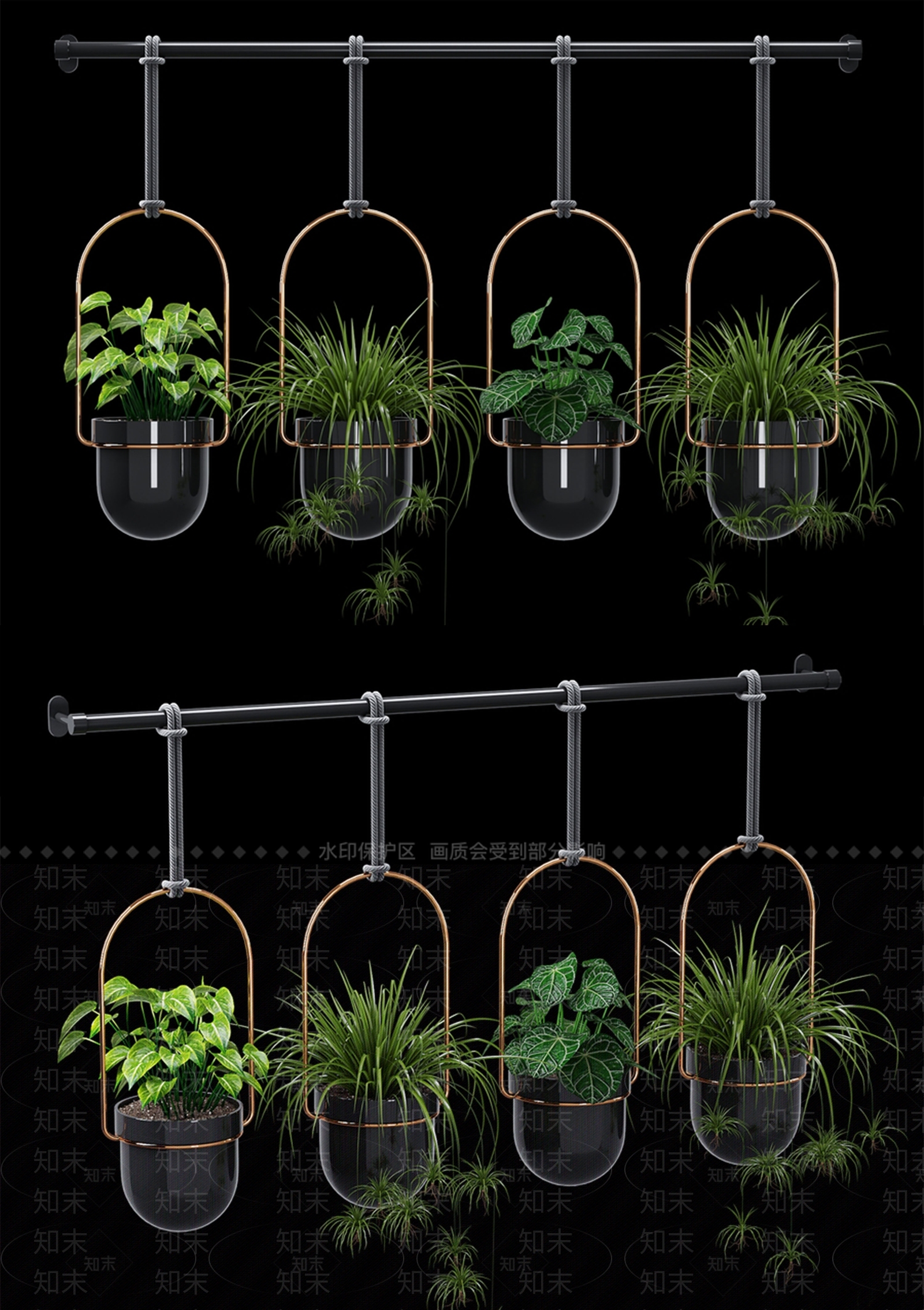 吊篮盆栽SU模型下载【ID:1127036519】