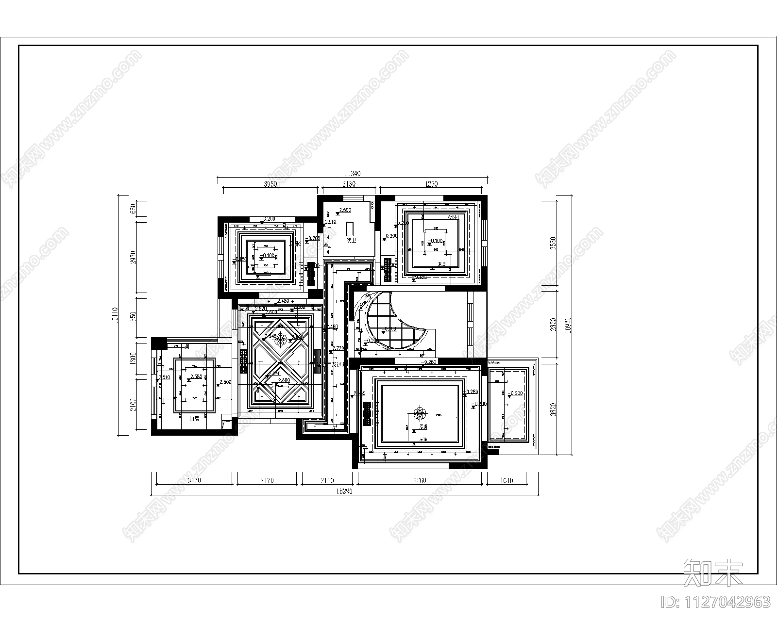 跃层公寓cad施工图下载【ID:1127042963】