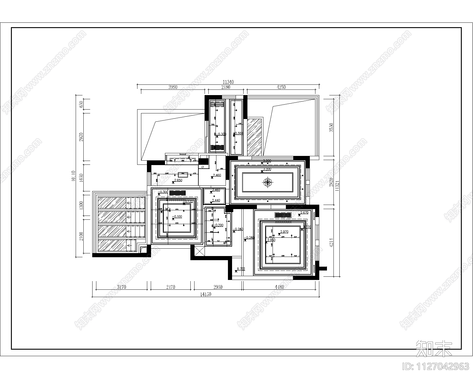 跃层公寓cad施工图下载【ID:1127042963】