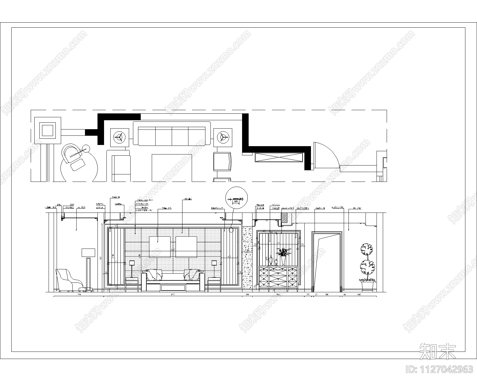 跃层公寓cad施工图下载【ID:1127042963】