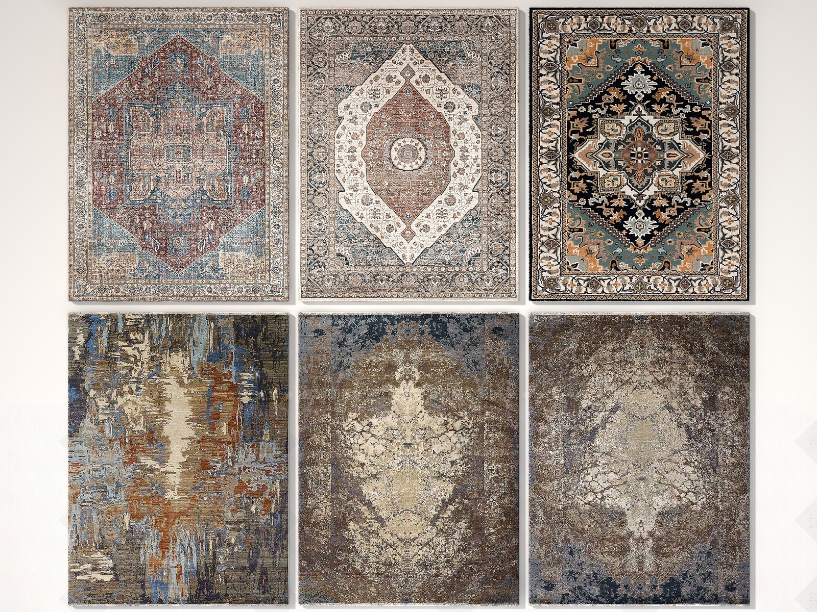 现代客厅地毯3D模型下载【ID:1127043890】