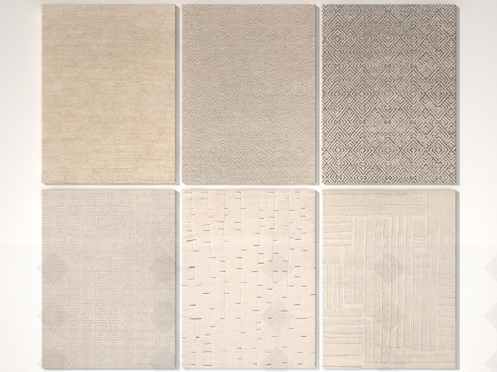 现代客厅地毯3D模型下载【ID:1127043885】