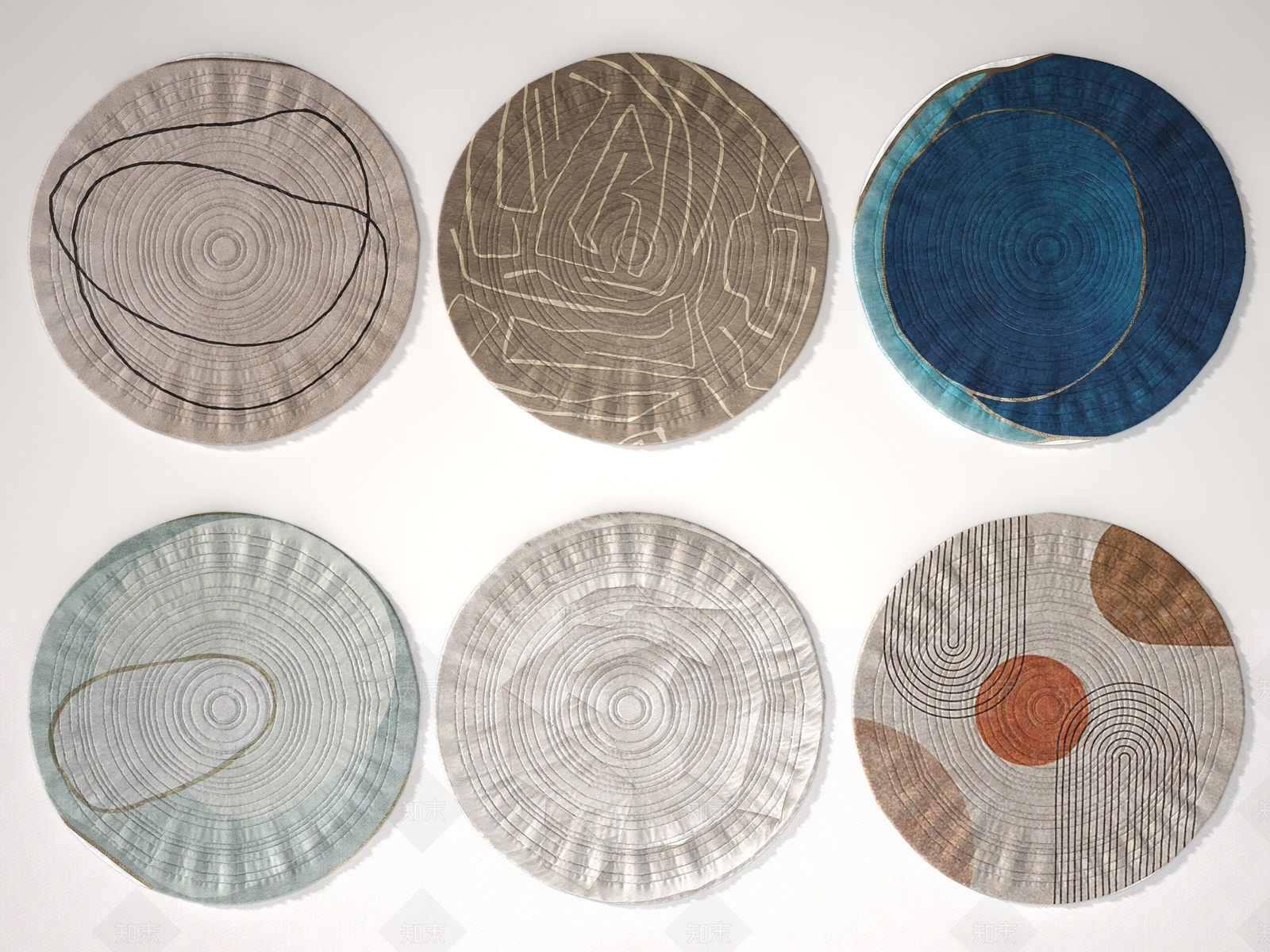 现代客厅地毯3D模型下载【ID:1127044262】