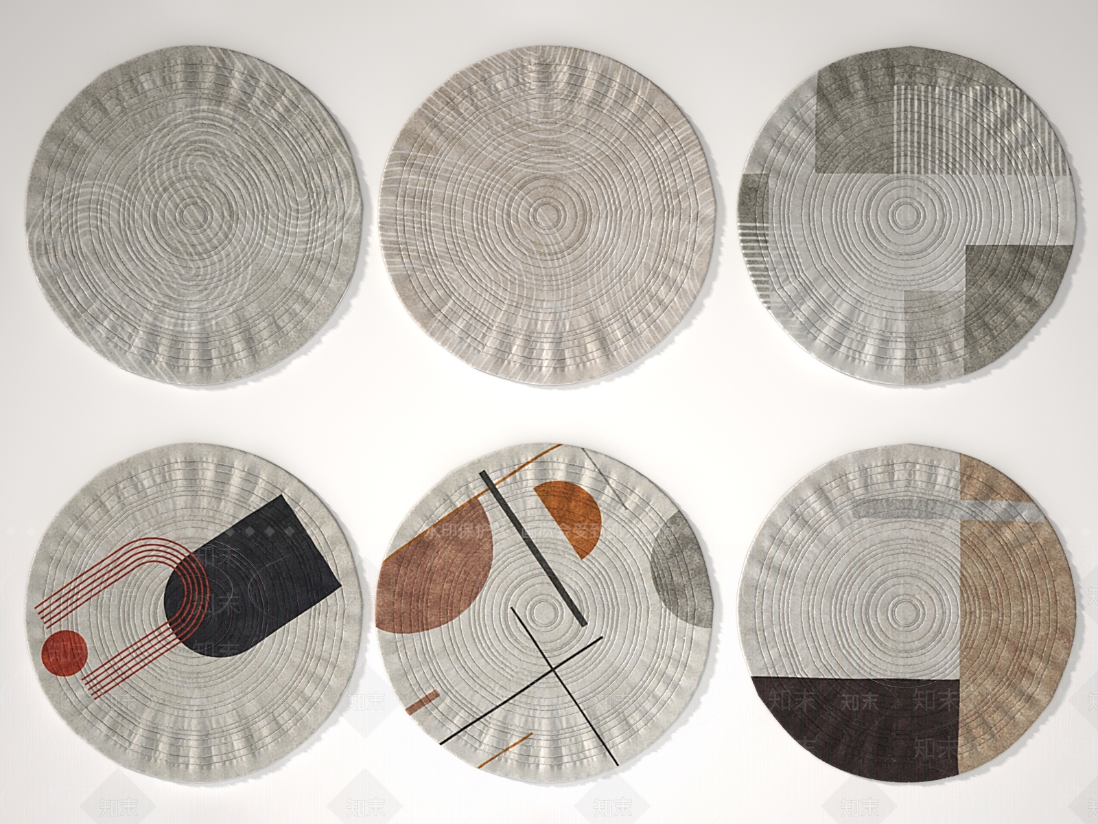 现代客厅地毯3D模型下载【ID:1127044233】