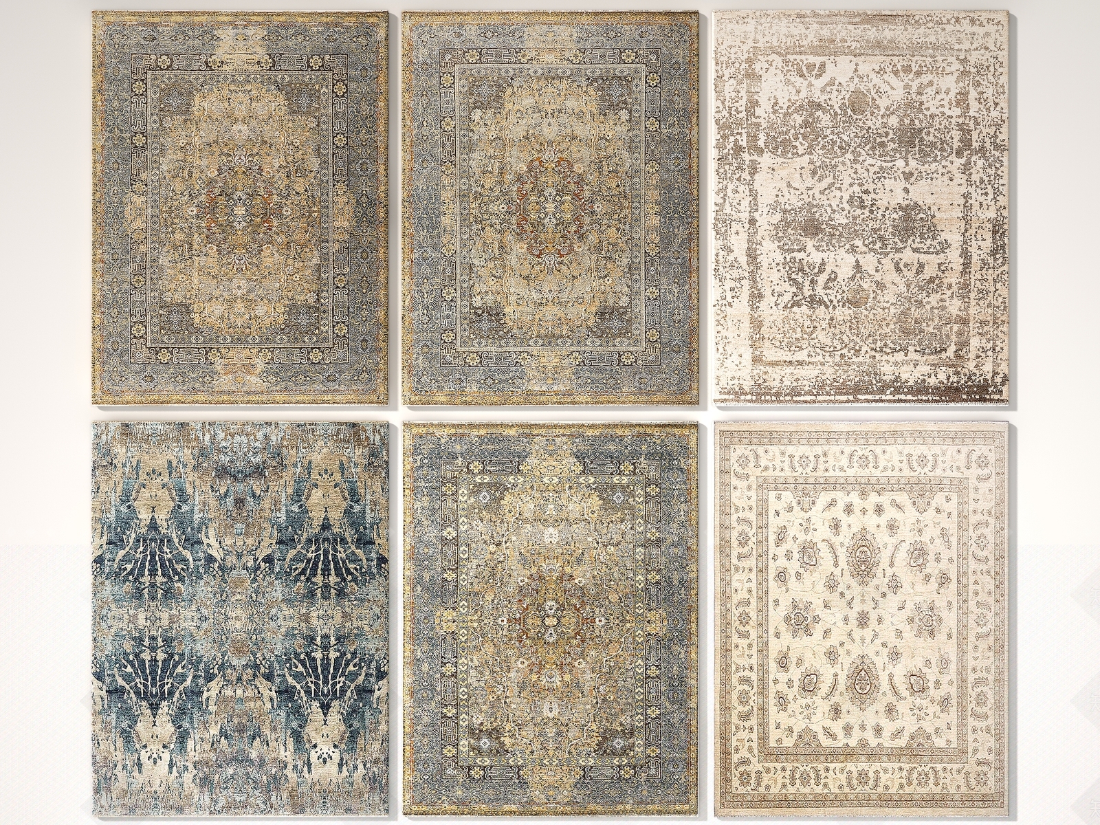 现代客厅地毯3D模型下载【ID:1127044378】