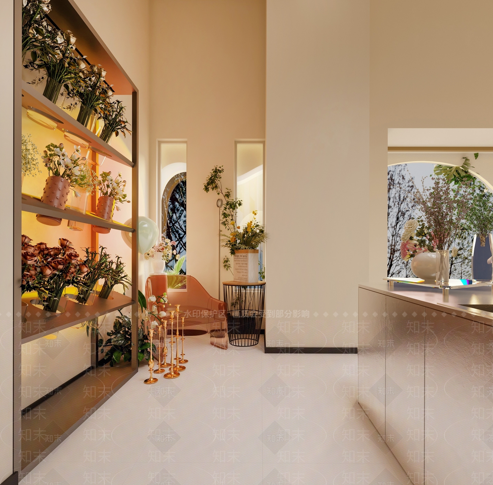 现代花店3D模型下载【ID:1127044800】