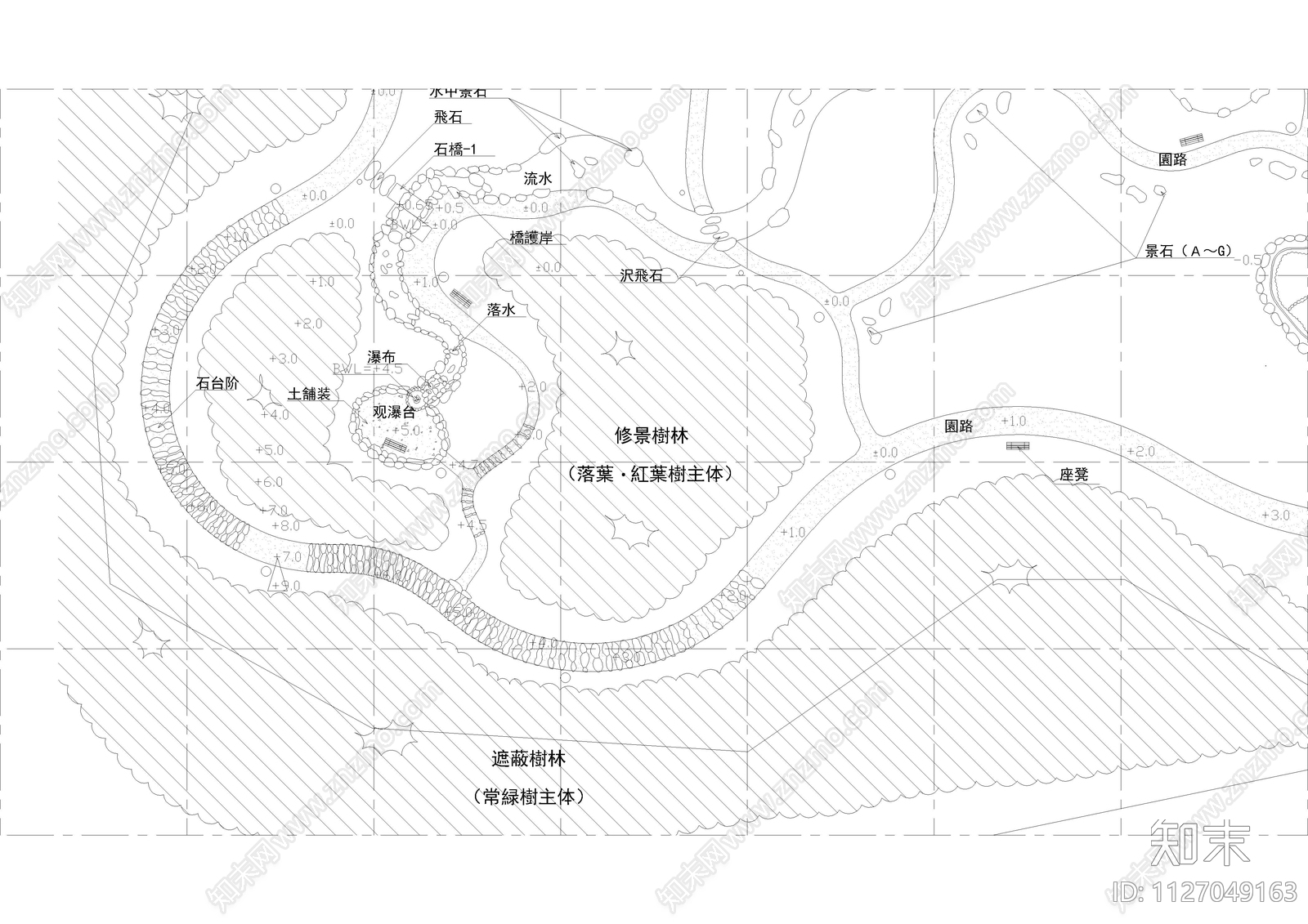 日式园林景观cad施工图下载【ID:1127049163】