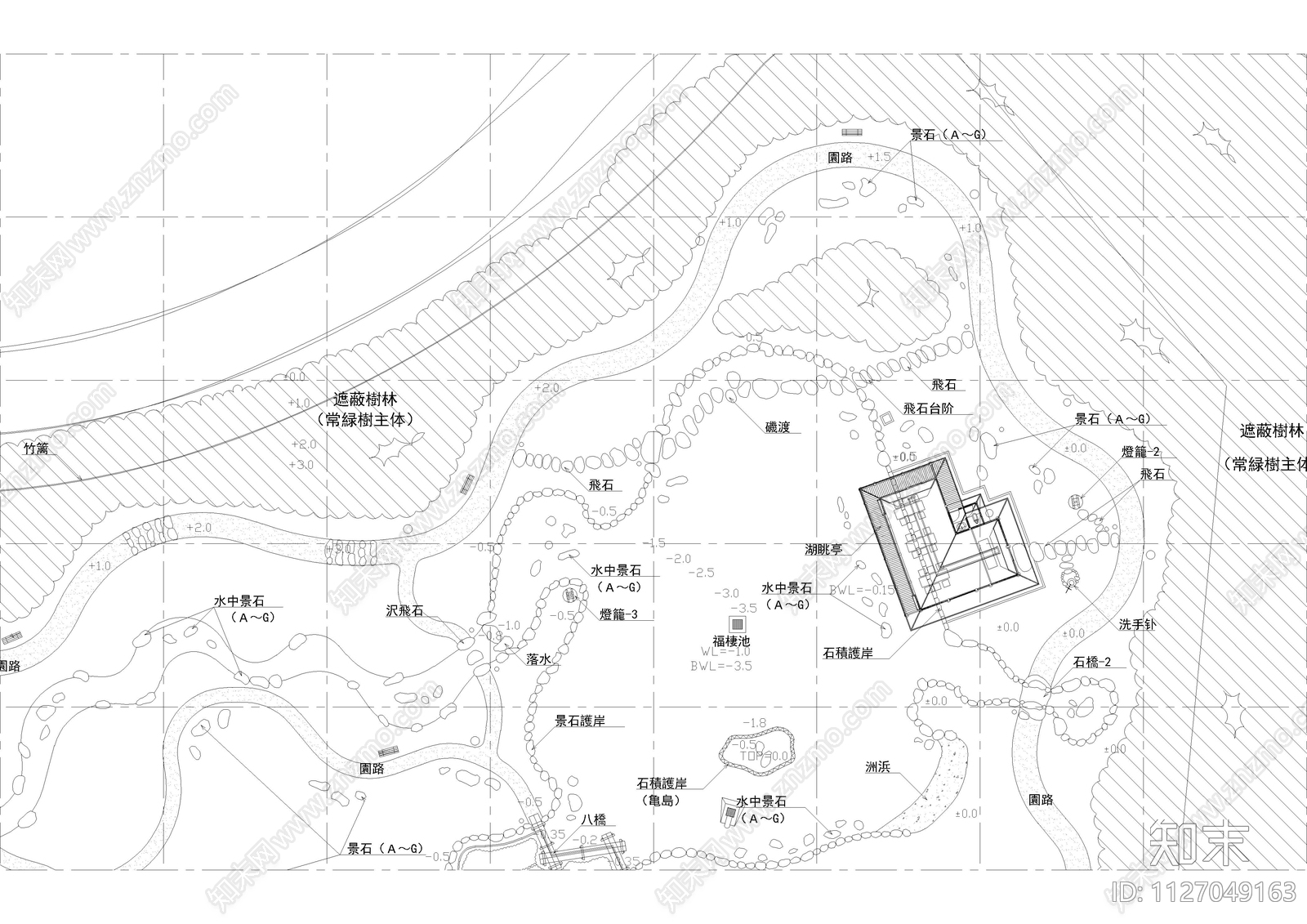 日式园林景观cad施工图下载【ID:1127049163】