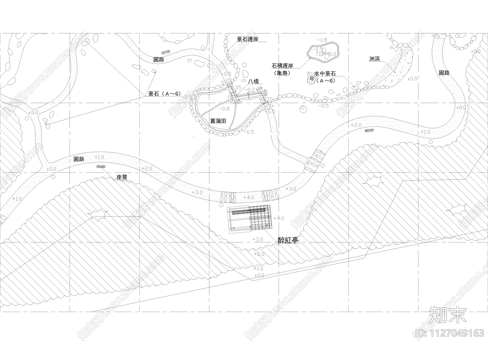 日式园林景观cad施工图下载【ID:1127049163】