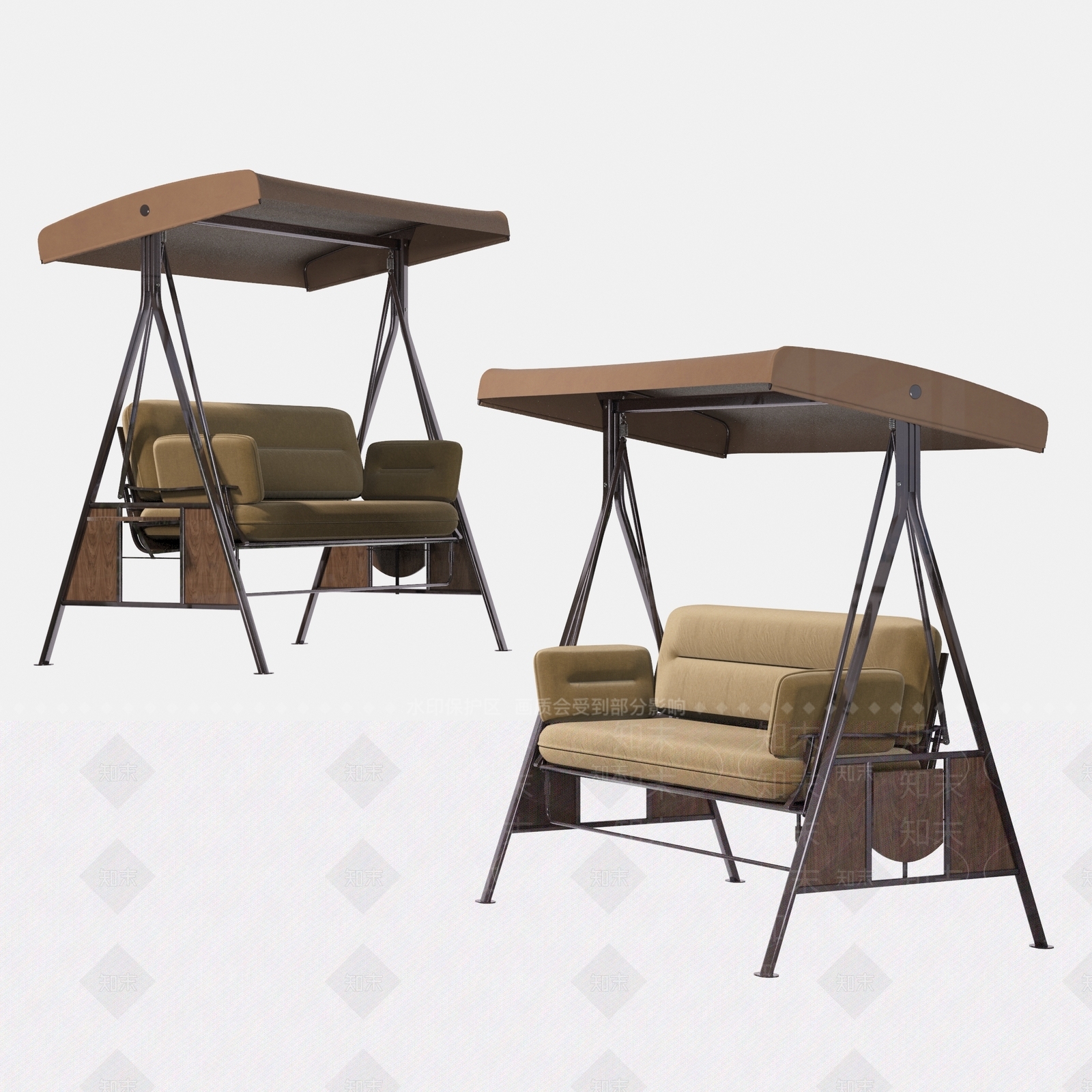 现代户外秋千椅3D模型下载【ID:1127050255】