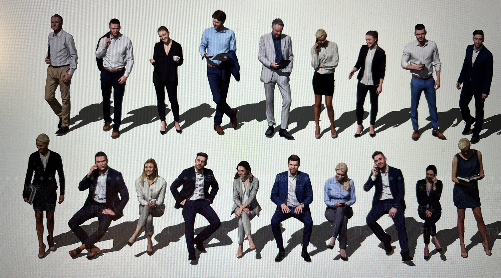 商务办公坐姿人物SU模型下载【ID:1127052562】