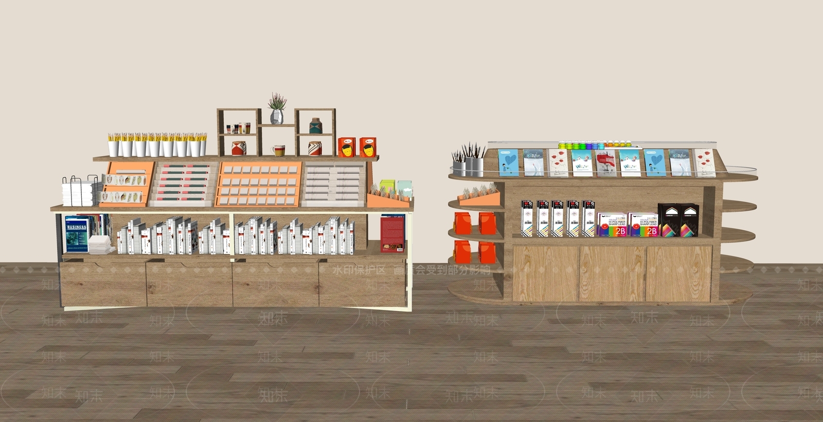 现代文具货架SU模型下载【ID:1127060470】