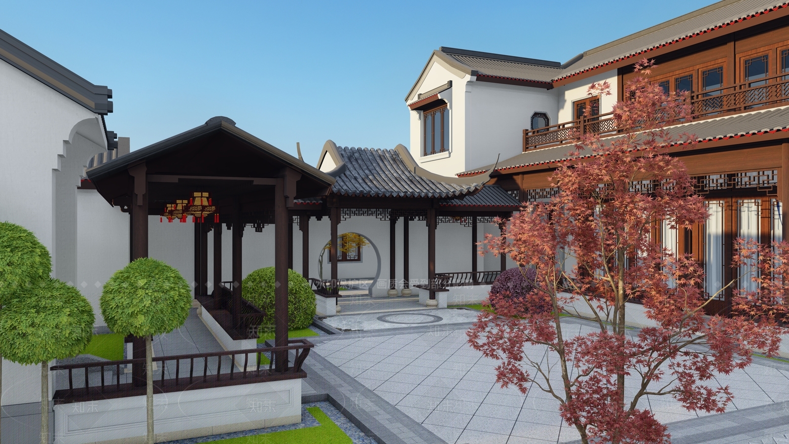 新中式四合院SU模型下载【ID:1127062129】