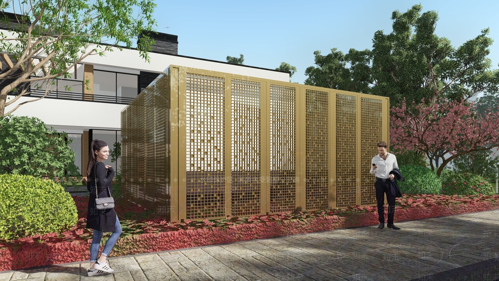 现代格栅通风井SU模型下载【ID:1127063446】