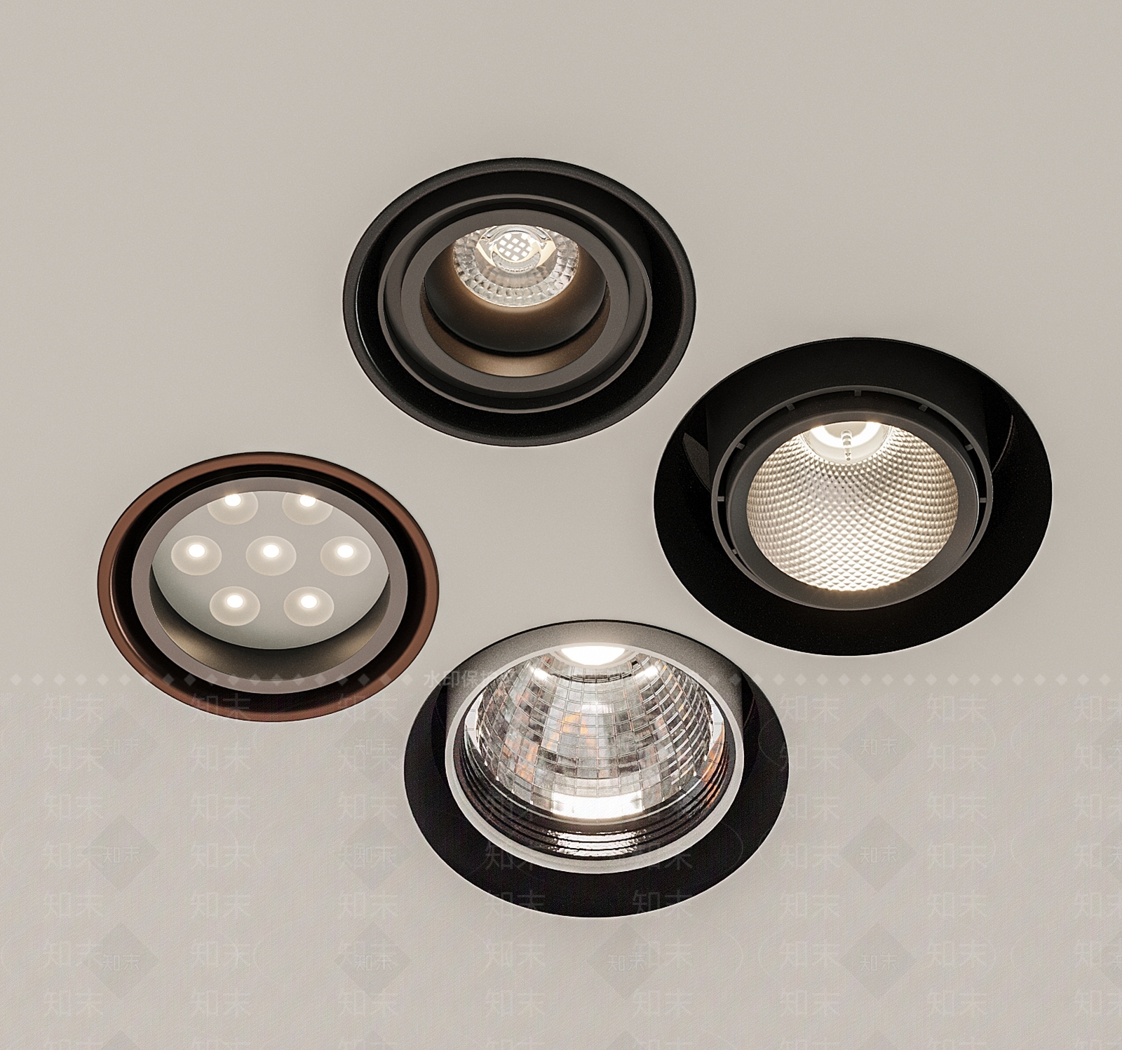 现代筒灯3D模型下载【ID:1127064586】