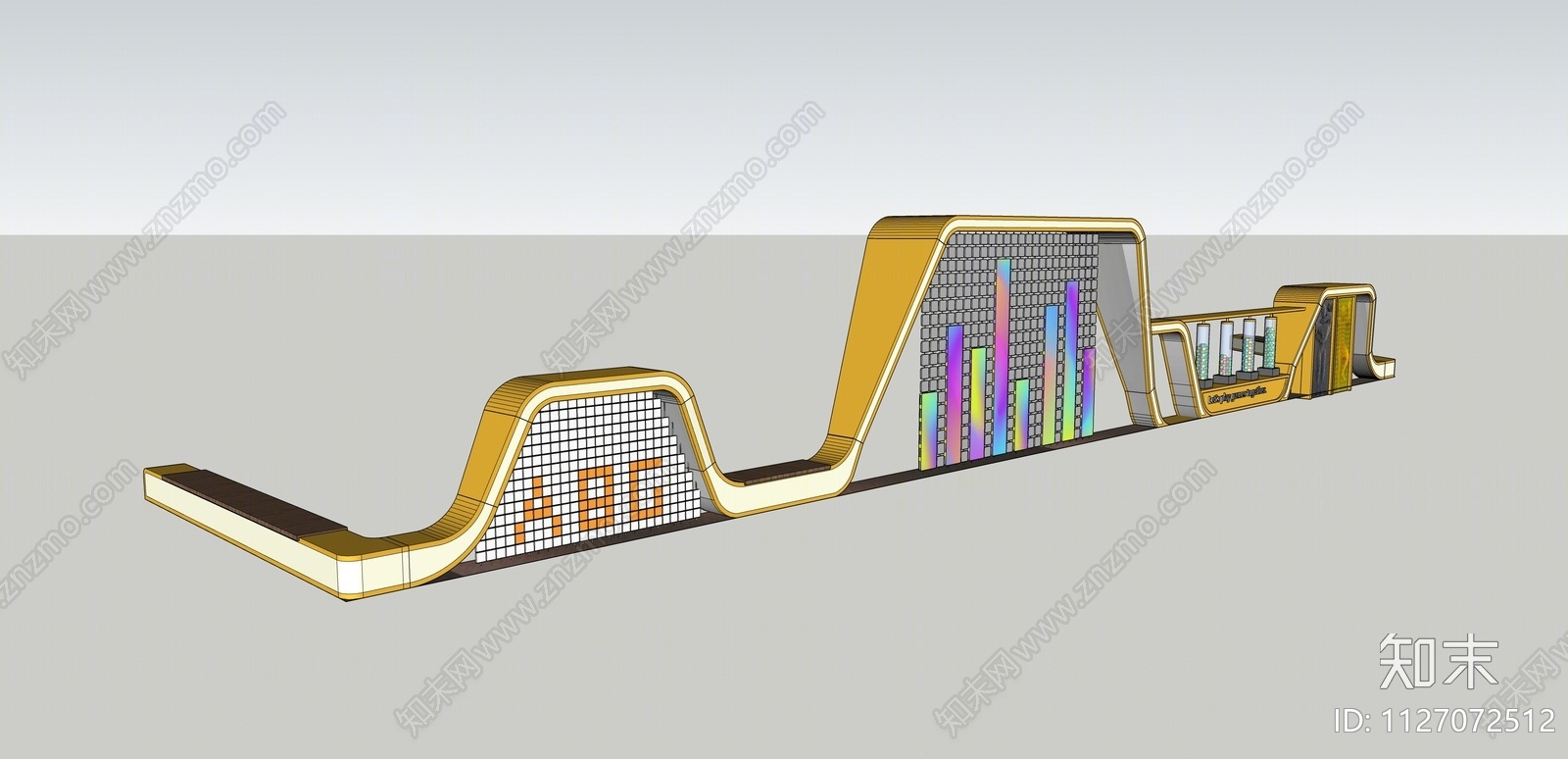 现代商业儿童互动艺术装置墙SU模型下载【ID:1127072512】
