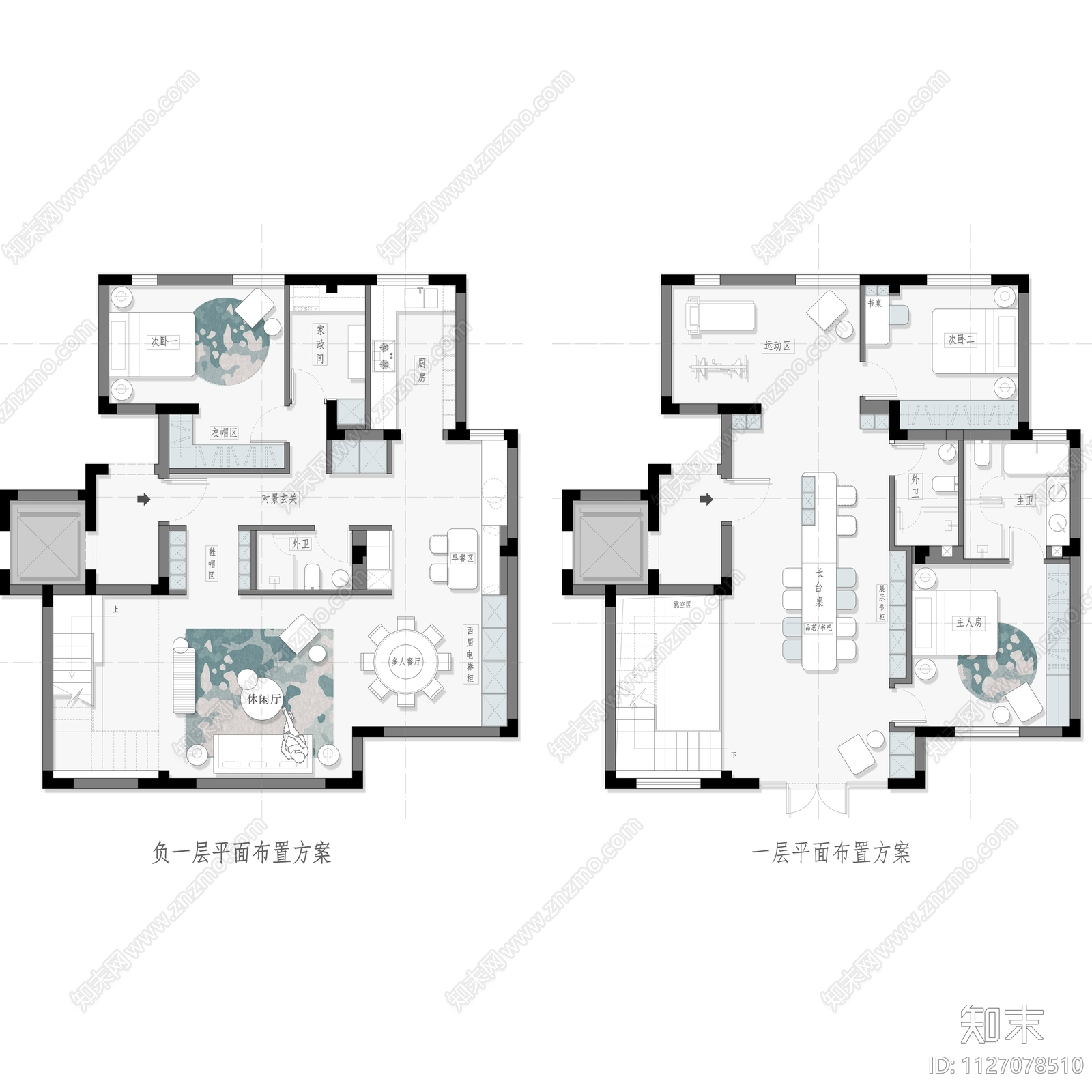 228平下叠别墅平面方案施工图下载【ID:1127078510】