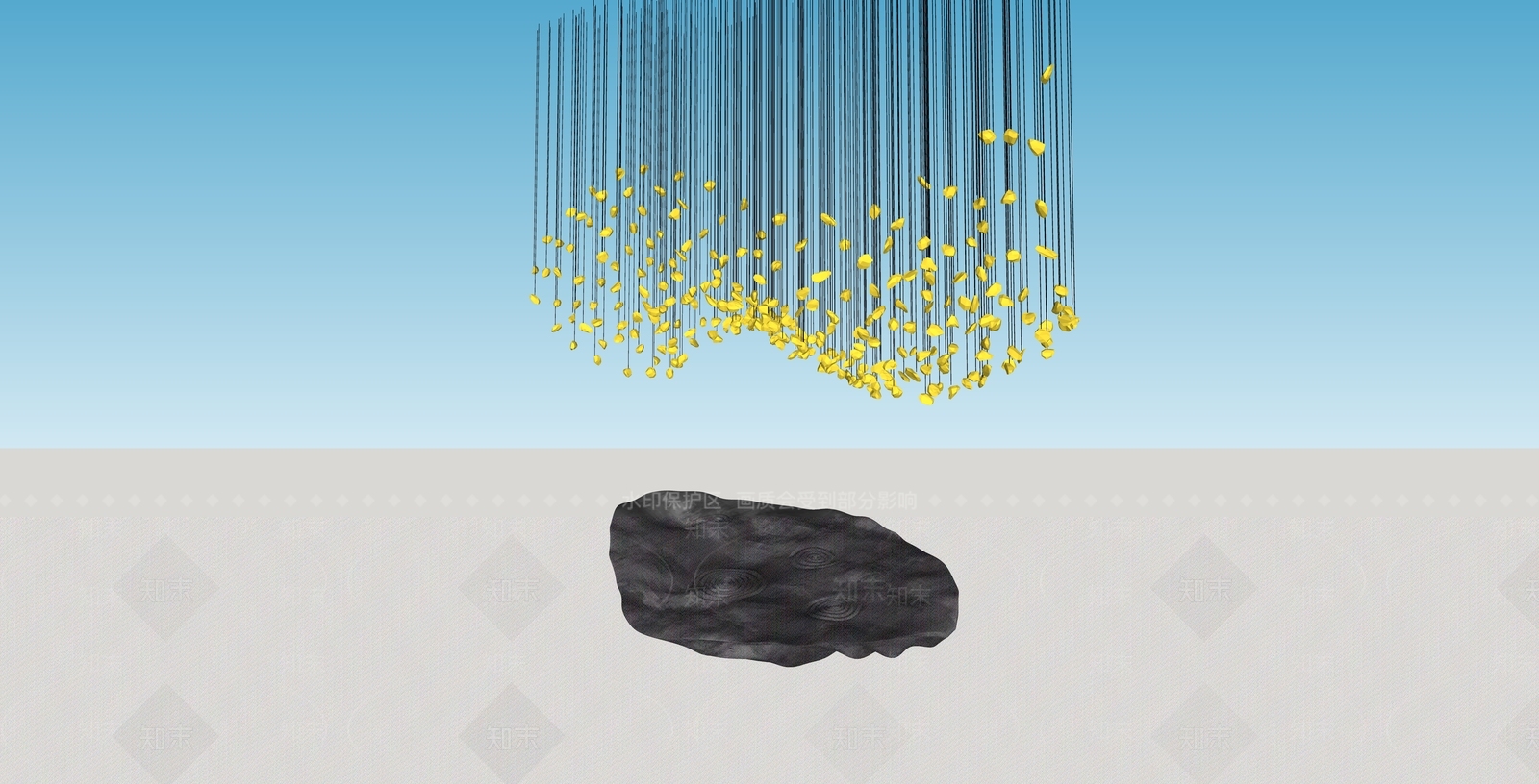 现代抽象艺术吊灯SU模型下载【ID:1127080175】