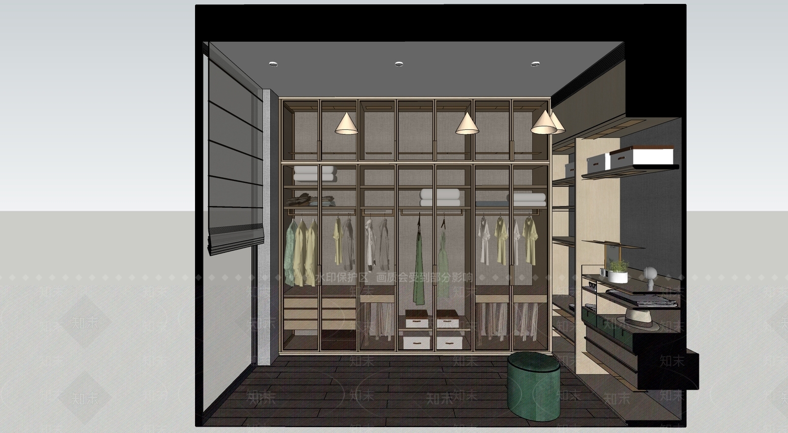 现代衣帽间SU模型下载【ID:1127081524】