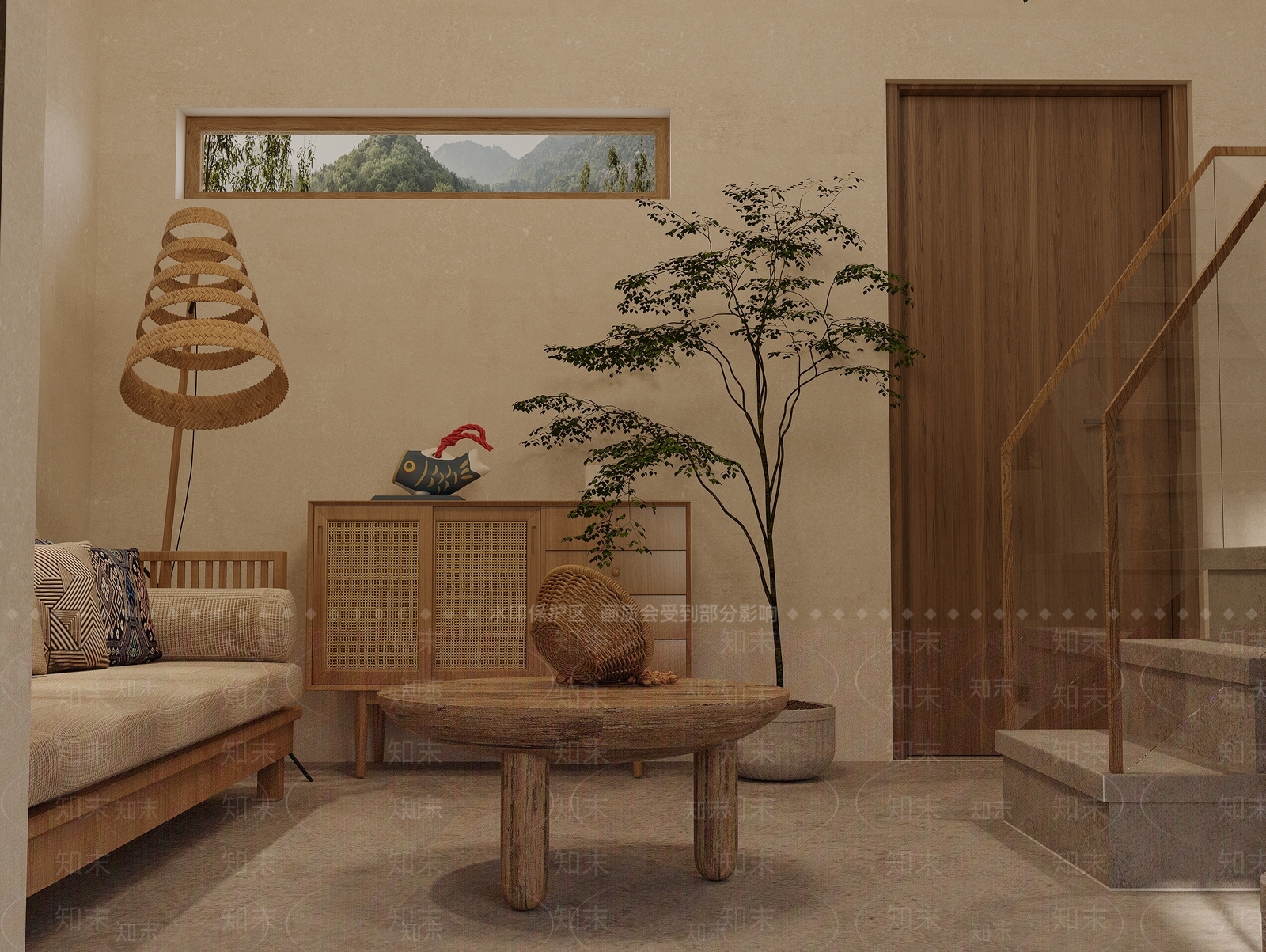 侘寂风单身公寓3D模型下载【ID:1127081638】