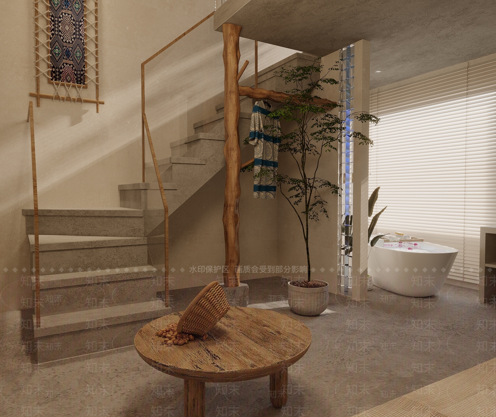 侘寂风单身公寓3D模型下载【ID:1127081638】