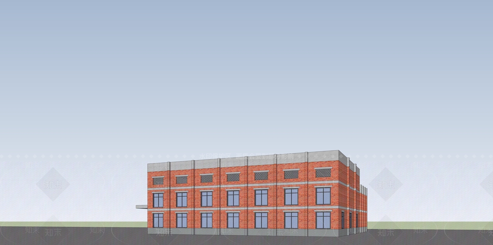 现代图书馆建筑SU模型下载【ID:1127081871】