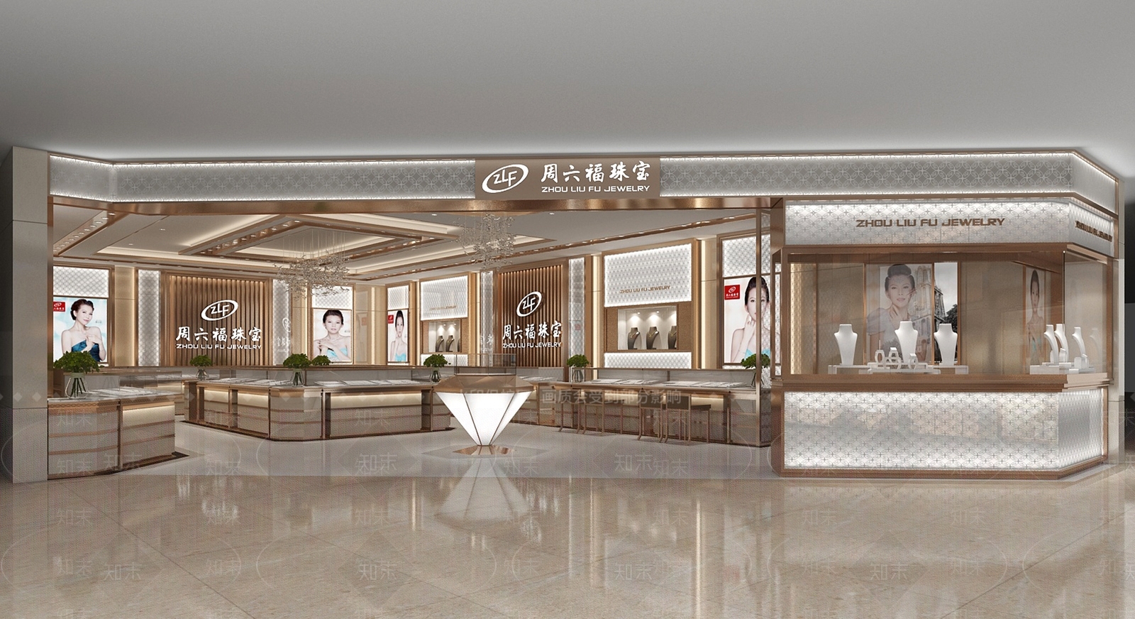 现代珠宝店面3D模型下载【ID:1127104675】
