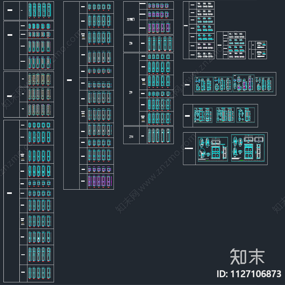 欧式门板节点详图cad施工图下载【ID:1127106873】