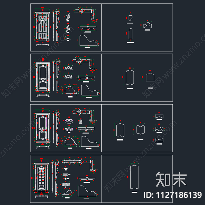 门图库cad施工图下载【ID:1127186139】