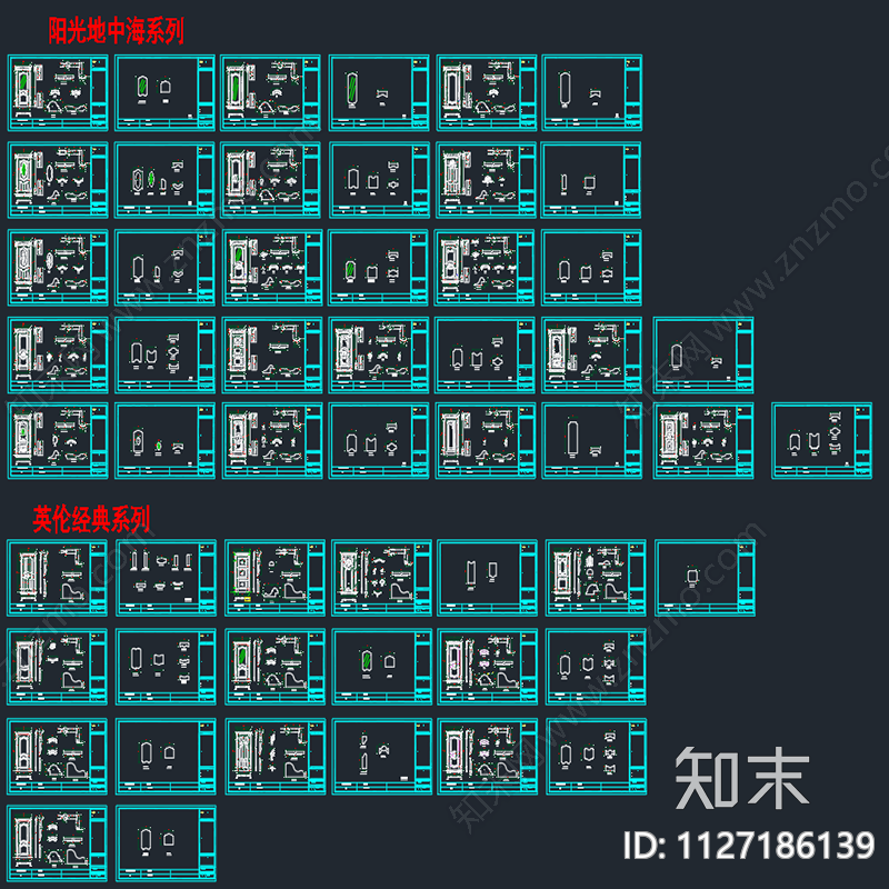 门图库cad施工图下载【ID:1127186139】