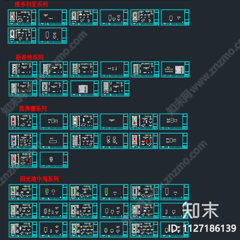 门图库cad施工图下载【ID:1127186139】