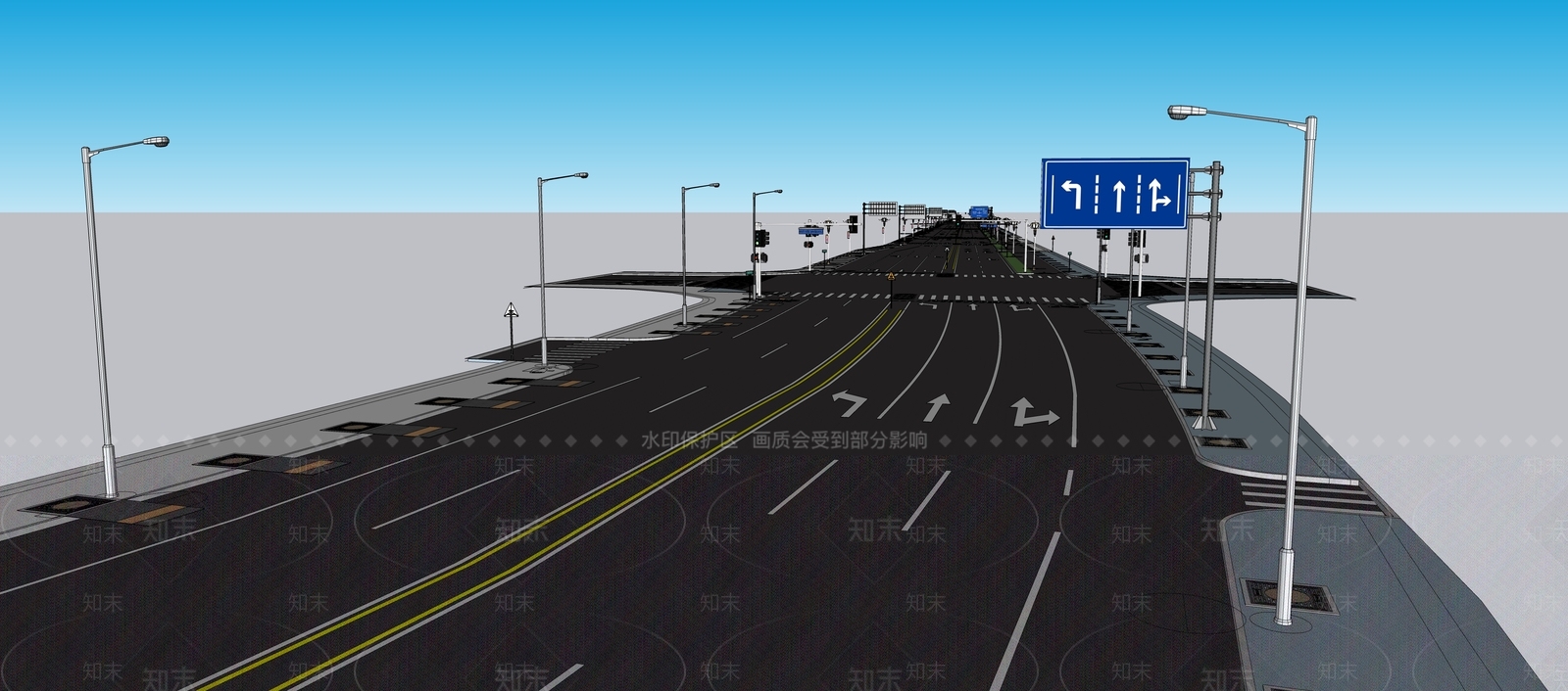 现代道路SU模型草图