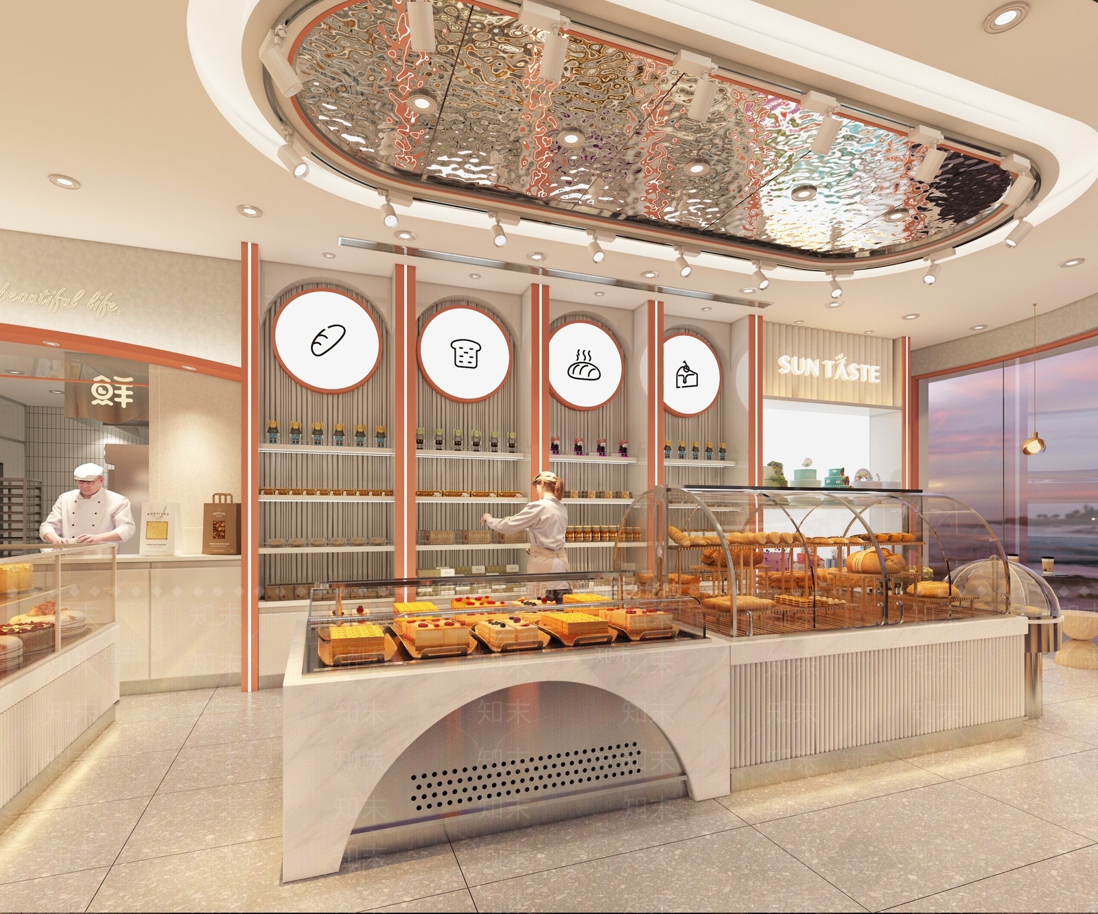 现代甜品面包店3D模型下载【ID:1127110486】