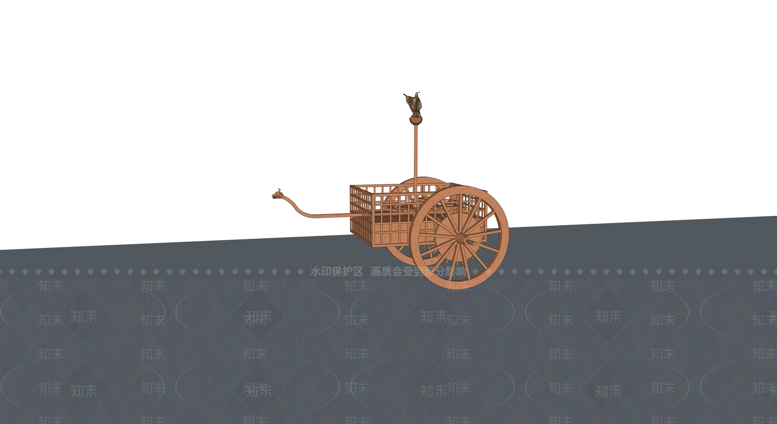 中式古代指南车SU模型下载【ID:1127110727】