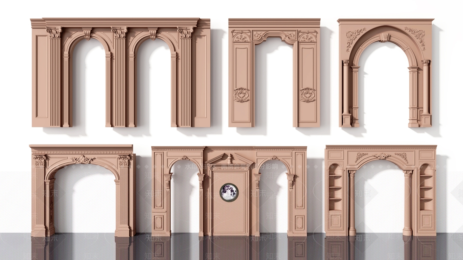 欧式门洞构件SU模型下载【ID:1127119949】
