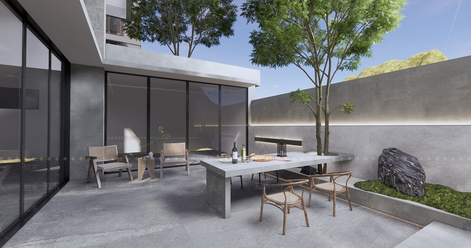 侘寂庭院景观3D模型下载【ID:1127120810】_知末3d模型网