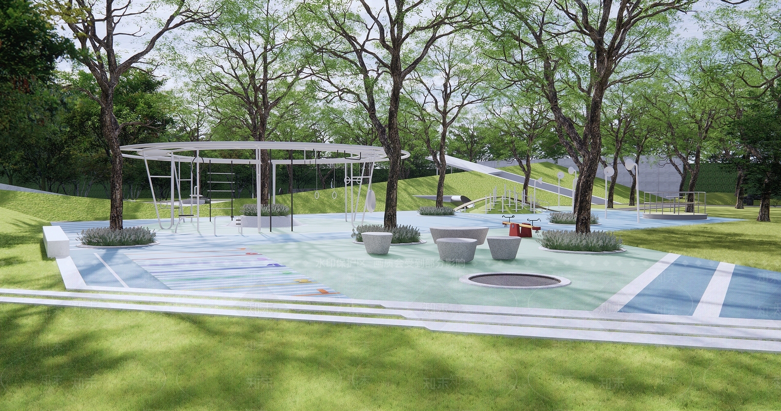 现代公园景观3D模型下载【ID:1127120939】_知末3d模型网