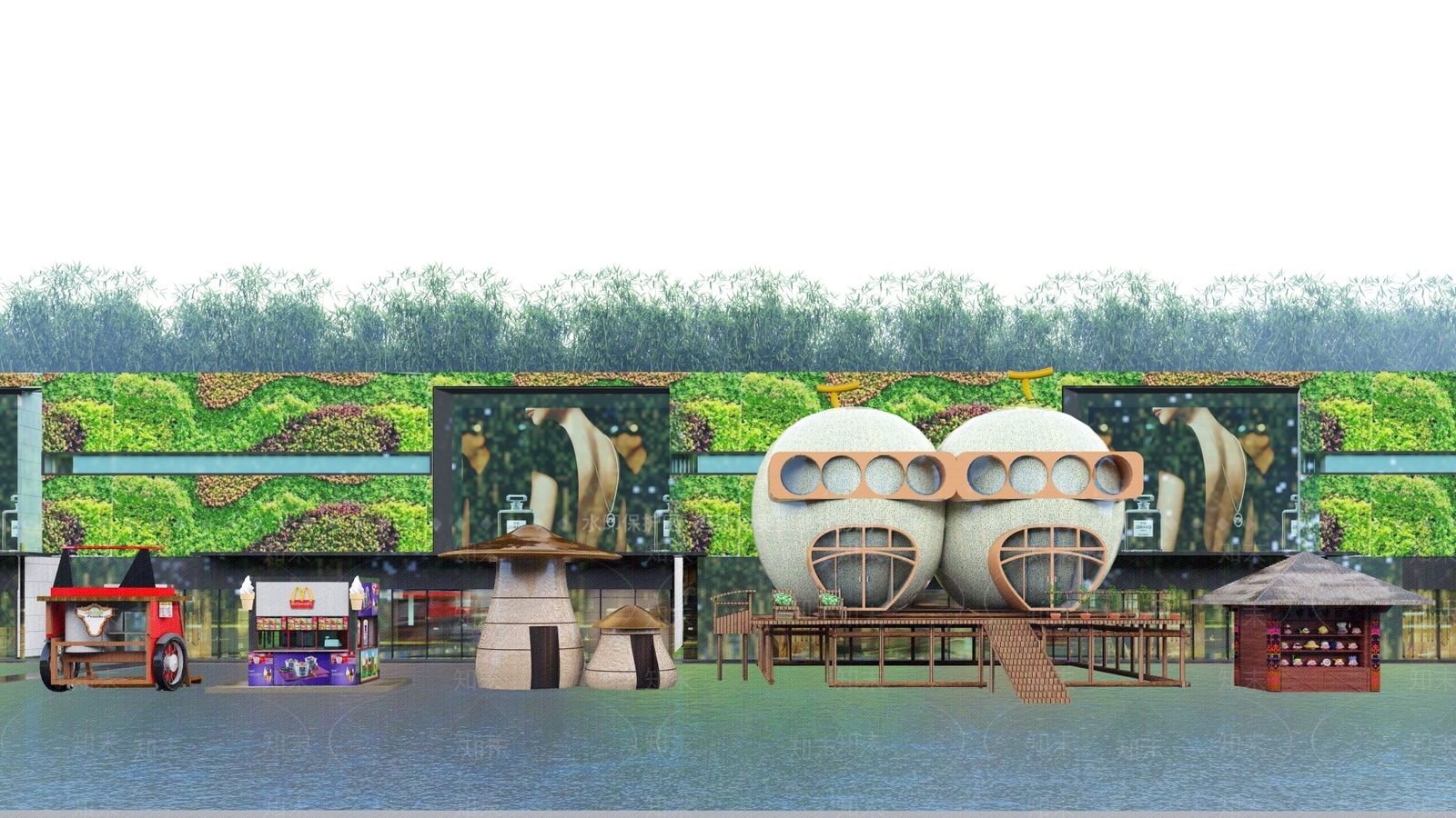 现代集市摊位SU模型下载【ID:1127121039】