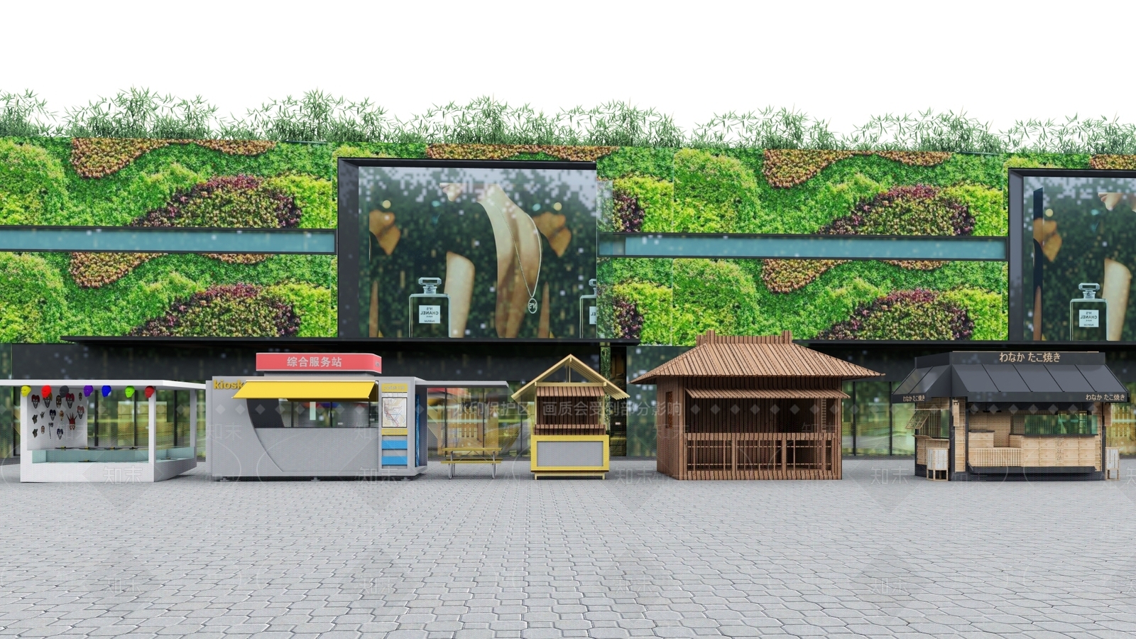 现代集市摊位SU模型下载【ID:1127121148】