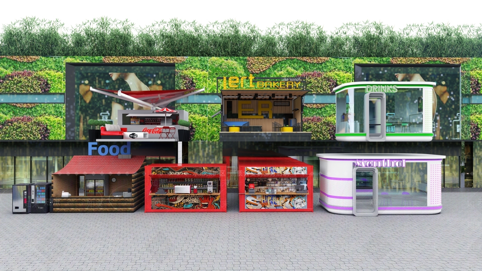 现代集市摊位SU模型下载【ID:1127121210】