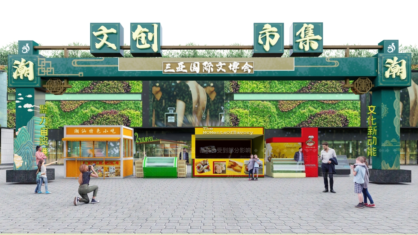 现代集市摊位SU模型下载【ID:1127121772】