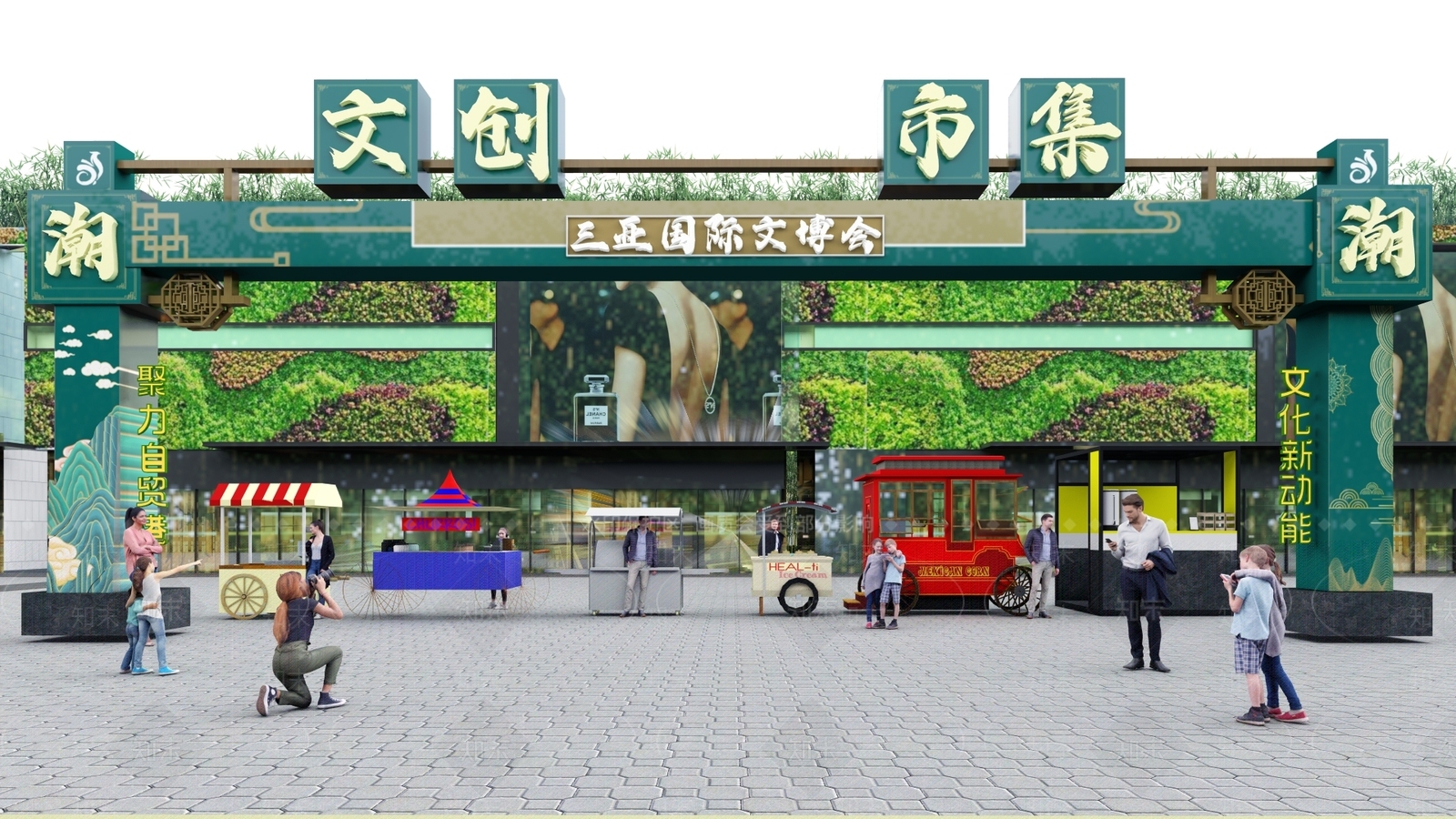 现代集市摊位SU模型下载【ID:1127121765】