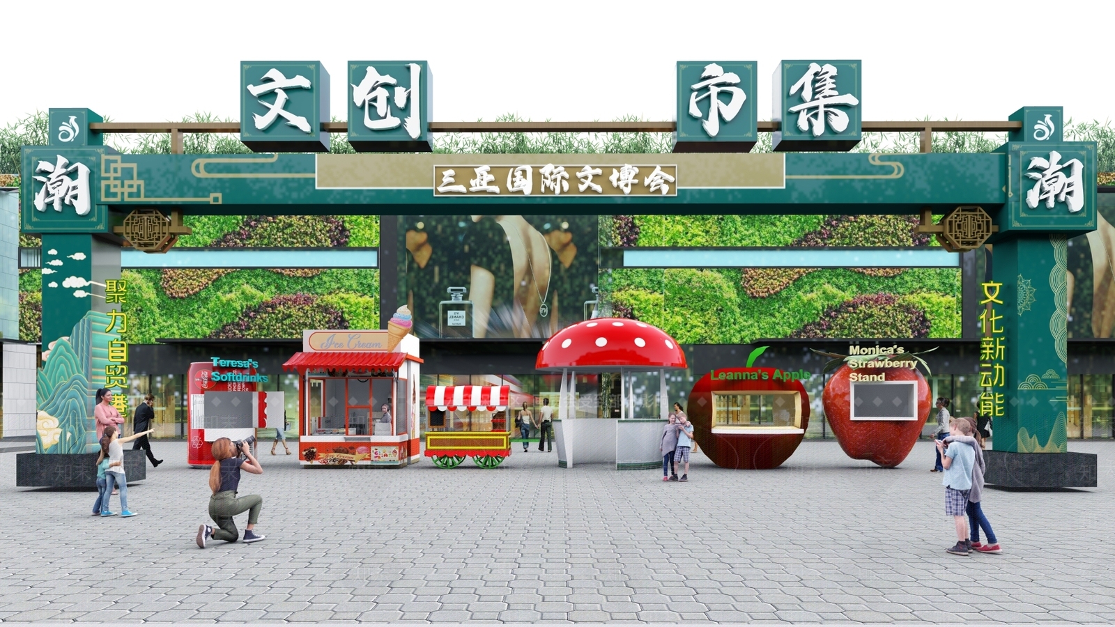 现代集市摊位SU模型下载【ID:1127121831】