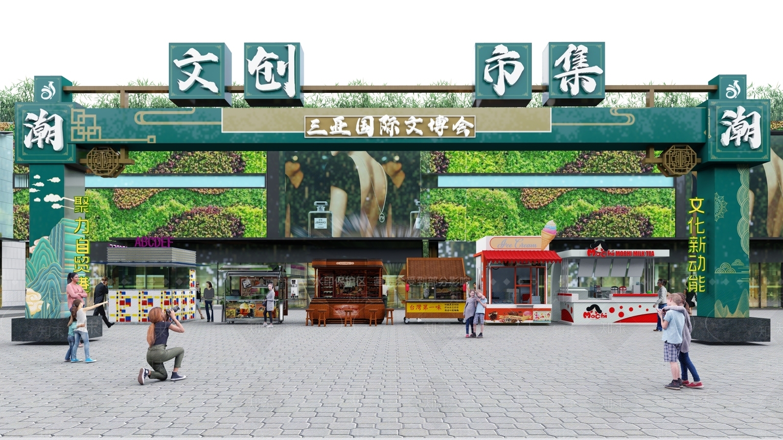 现代集市摊位SU模型下载【ID:1127121977】