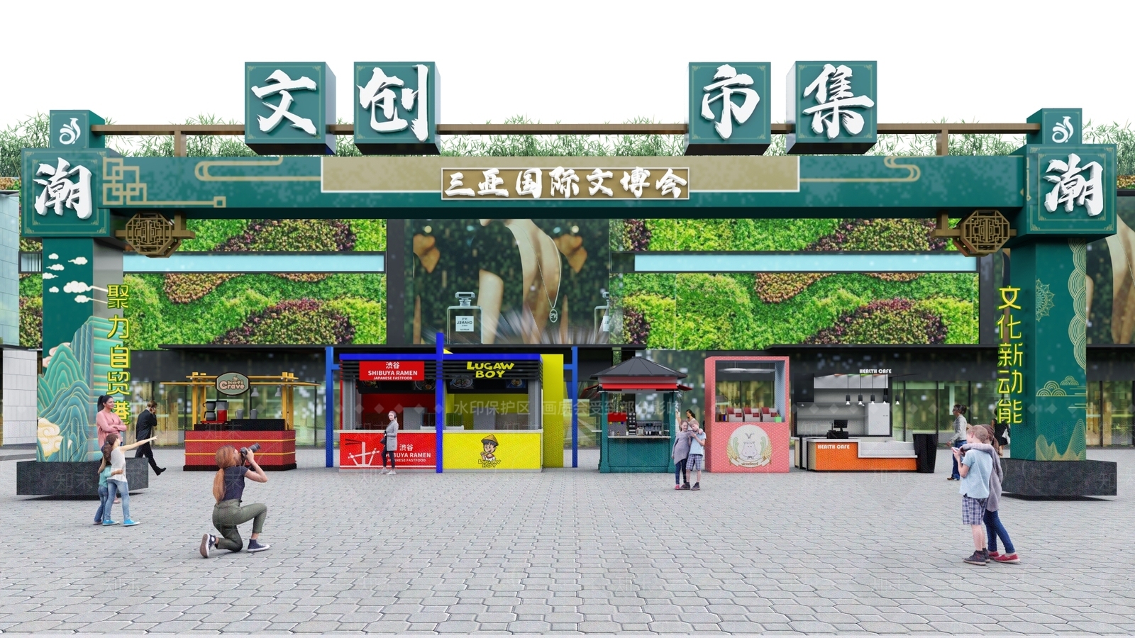 现代集市摊位SU模型下载【ID:1127121968】