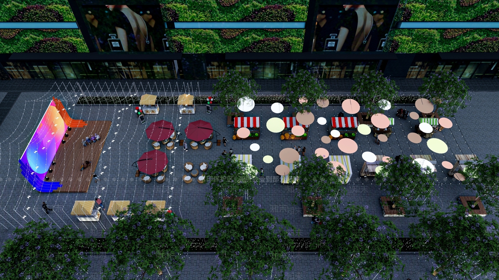 现代商业街摊位SU模型下载【ID:1127122006】