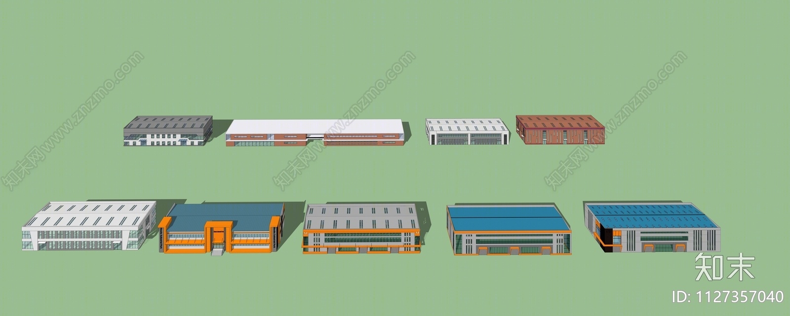 现代厂房建筑SU模型下载【ID:1127357040】