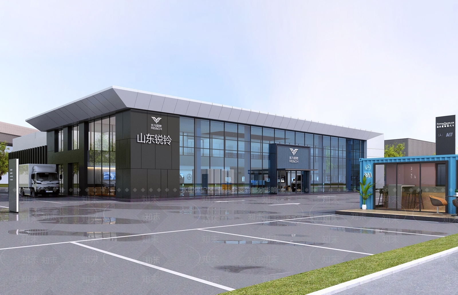 现代4s新能源汽车店面3D模型下载【ID:1127125073】