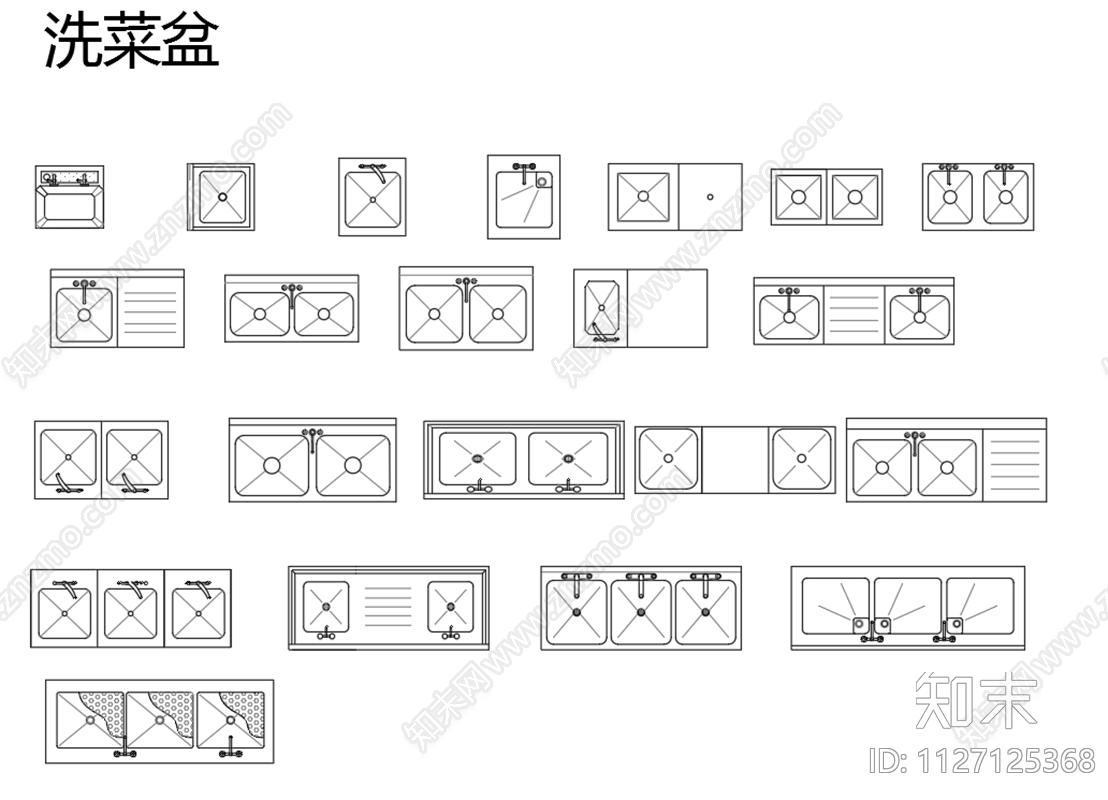 现代简约厨卫cad施工图下载【ID:1127125368】