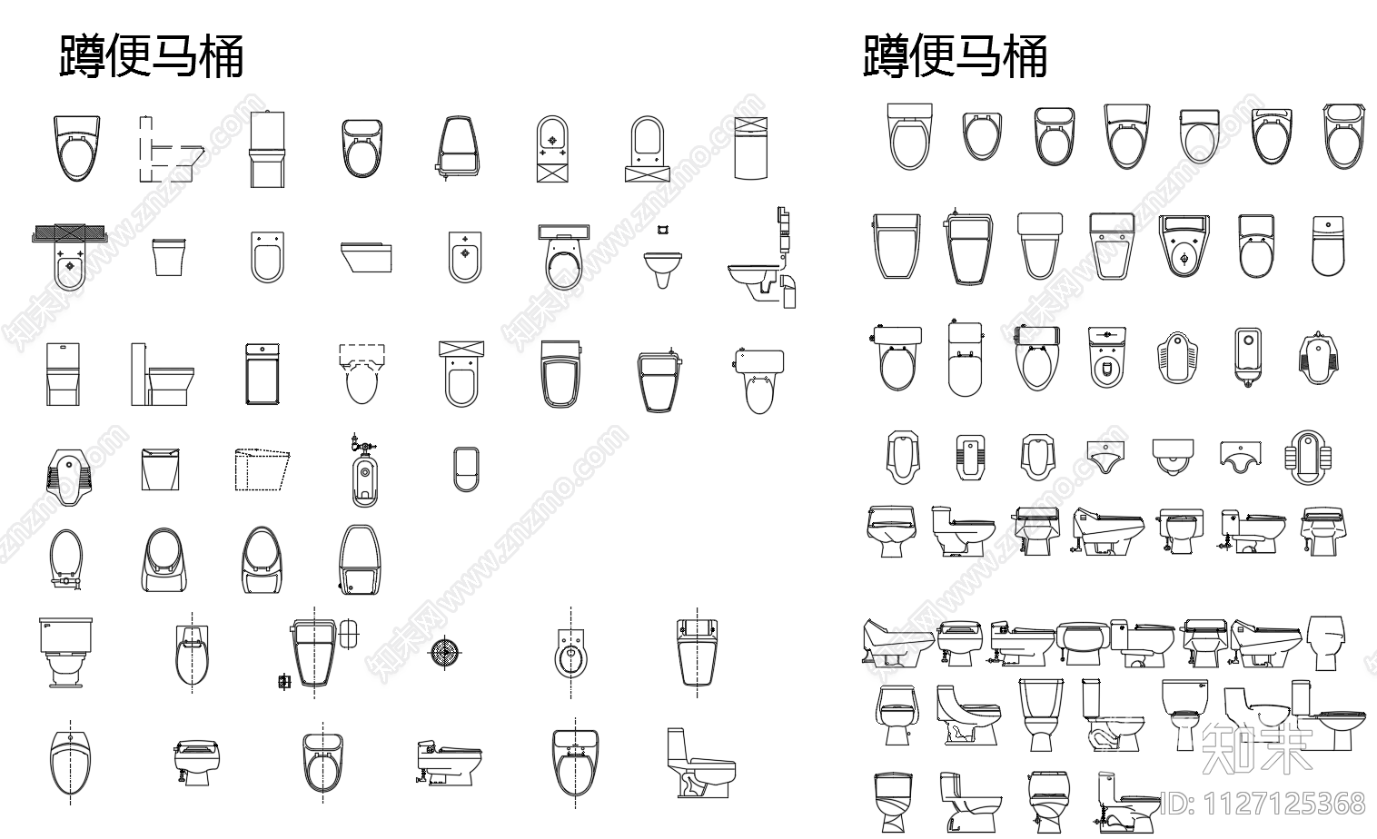 现代简约厨卫cad施工图下载【ID:1127125368】